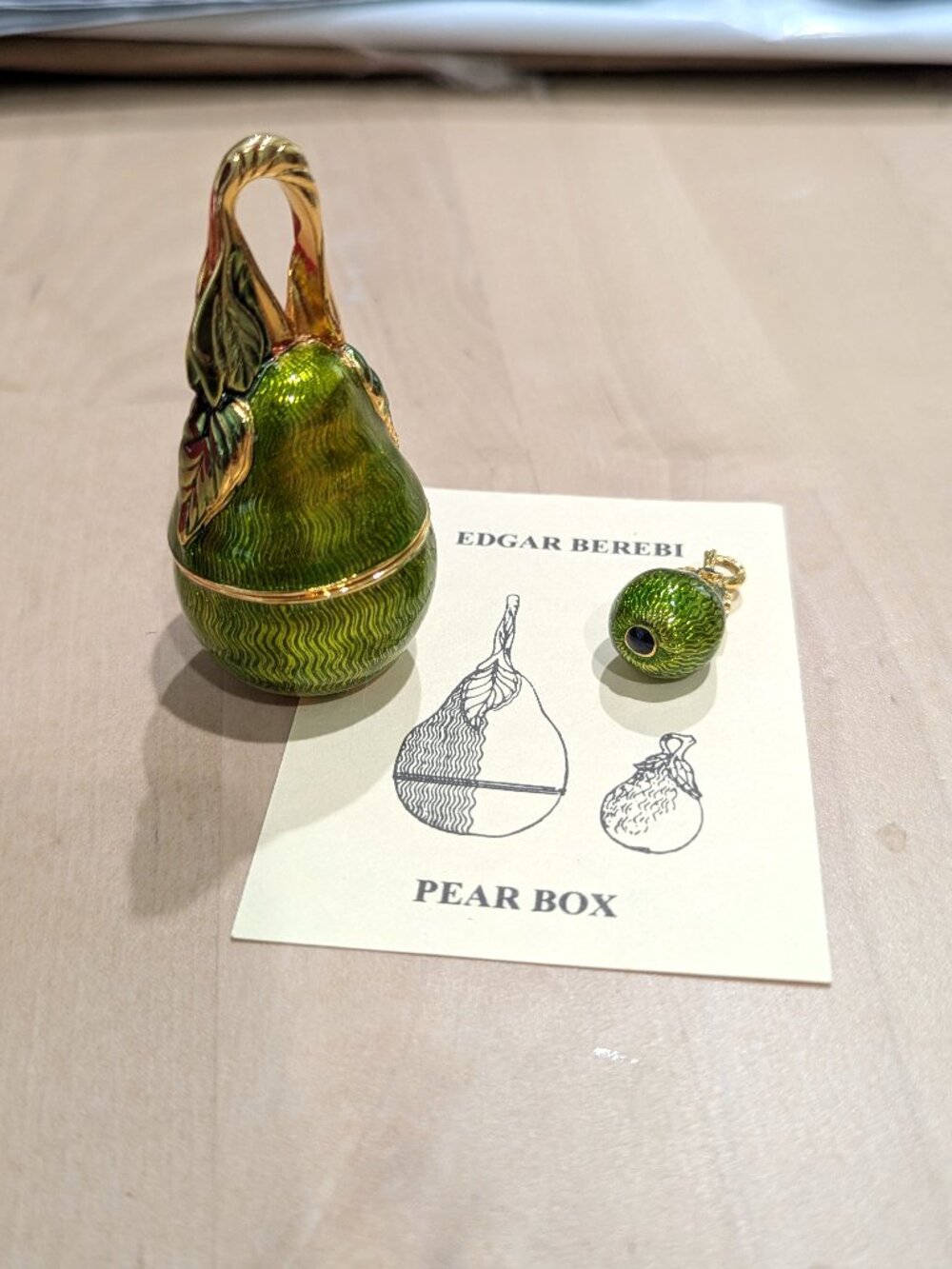 Vintage Edgar Berebi Limited Edition Pear Trinket Box + Charm